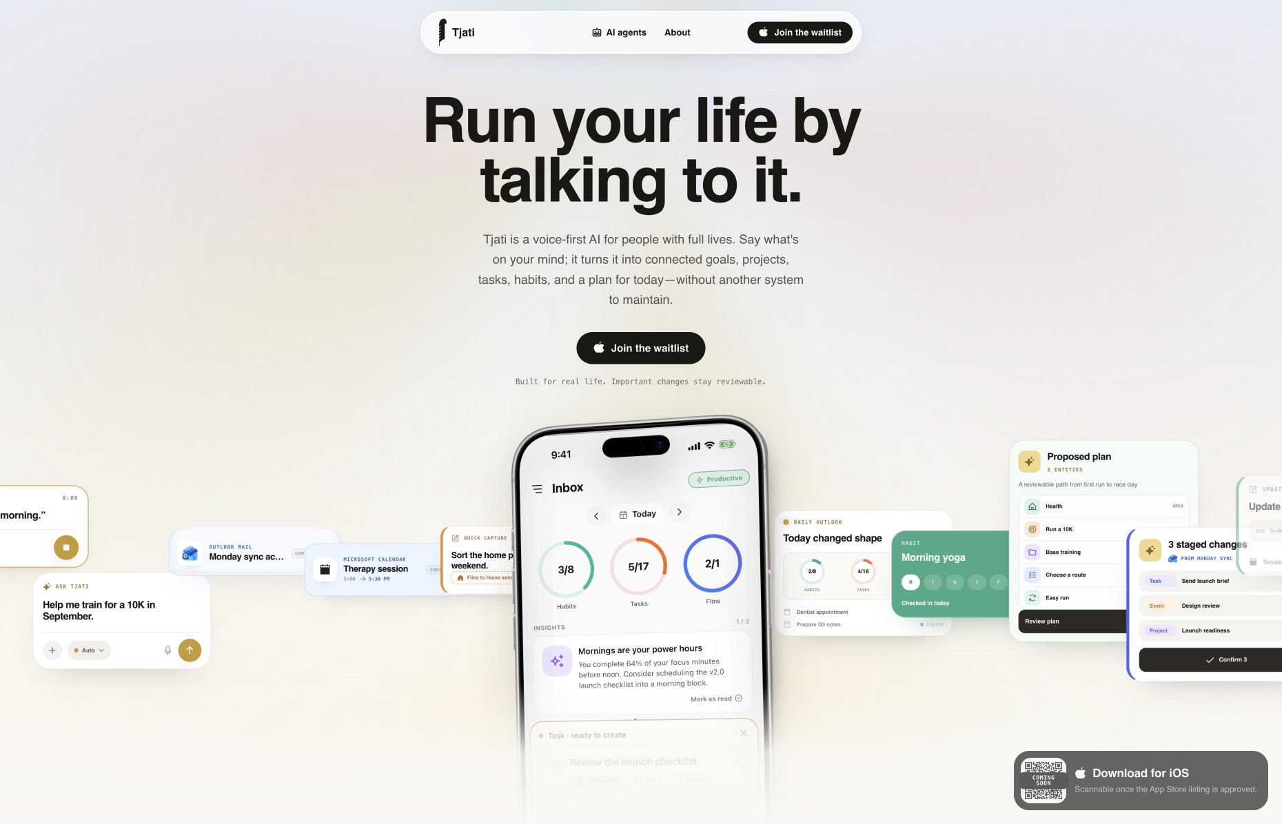 Tjati website: Run your life by talking to it